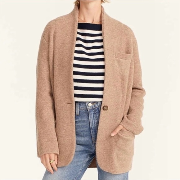 J. Crew Merino Wool Supersoft Perfect Cardigan Cream Jacket Size S - Picture 2 of 7